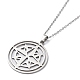 201 Stainless Steel Star Pendant Necklace with Cable Chains NJEW-Q317-03P-2