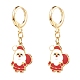 Brass Huggie Hoop Earrings for Christmas EJEW-JE04509-04-1