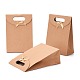Подарочные пакеты из крафт-бумаги с бантом из ленты CARB-WH0009-05B-1