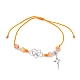 Bracelets de perles tressées en jade blanc teint naturel BJEW-JB09823-02-1