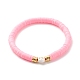 Perles heishi en argile polymère faites à la main bracelets extensibles sertis de perles à motif coeur pour femmes BJEW-JB07449-9