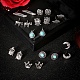 10 Pairs 10 Style Feather & Crown & Owl & Moon Synthetic Turquoise Stud Earrings AJEW-PW0005-31AS-3