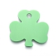 アルミ製ペンダント  空白タグのスタンプ  クローバー  春の緑  32.5x32.5x1mm  穴：4mm X-ALUM-I002-02G-2