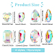 FINGERINSPIRE 64 Pcs 4 Shapes Pointed Back Rhinestone Glass Rhinestones Gems AB Color Rectangle/Teardrop/Heart/Oval Jewels Embelishments with Silver Plated Back Crystals Rhinestones for Jewelry Making RGLA-FG0001-11A-2