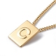 Ожерелье с прямоугольной подвеской из титановой стали для мужчин и женщин NJEW-E090-01G-03-1