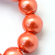 Baking Painted Pearlized Glass Pearl Round Bead Strands HY-Q330-8mm-38-3