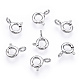 Rhodium Plated 925 Sterling Silver Spring Ring Clasps STER-T004-81A-P-3