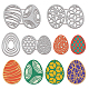 GLOBLELAND 4Pcs Easter Eggs Frame Cutting Dies Metal Easter Bubble Grid Eggs Die Cuts Embossing Stencils Template for Paper Card Making Decoration DIY Scrapbooking Album Craft Decor DIY-WH0309-706-1