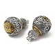 Perlas de gurú de 3 agujero de aleación de estilo tibetano chapado en estante FIND-B023-06-2