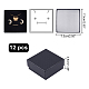 Nbeads厚紙ジュエリーボックス  黒いスポンジを使って  ジュエリーギフト包装用  正方形  ブラック  7.5x7.5x3.5cm CBOX-NB0001-19B-2