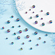 Ph pandahall 100pcs perles d'espacement arc-en-ciel perles d'espacement lisses 304 perles rondes en acier inoxydable rondelle de 4/5/6/8 mm perles en vrac perles en métal pour la fabrication de bijoux de collier empilable STAS-PH0004-34-4