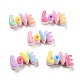 オペーク樹脂カボション  虹色の愛という言葉  ミックスカラー  8x16x6mm CRES-Q218-02-1