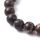 Natural Plum Blossom Jade & Mixed Stone Round Beads Stretch Bracelet BJEW-JB07225-7
