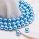 Umweltfreundliche runde Perlen aus gefärbtem Glasperlen HY-BC0001-8mm-RB006-5