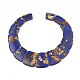 Brins de perles de bronzite et de lapis lazuli synthétiques assemblés G-S327-002-1