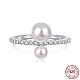 925 серебряное кольцо с родиевым покрытием и фианитами RJEW-F150-58B-P-1