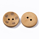 2-Hole Carved Wooden Buttons BUTT-T007-020-2