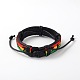 Adjustable Unisex Cowhide Cord Bracelets BJEW-L544-04B-2