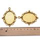 Alliage de style tibétain supports cabochons plat pendentif ovale TIBEP-M022-A-05AG-RS-3