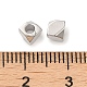 真鍮製ビーズ  不規則な幾何学  プラチナメッキ  4x4x4mm  穴：2mm KK-H455-12P-3