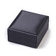 模造puレザー覆われた木製ジュエリーペンダントボックス  長方形  ミックスカラー  8.1x7x3.7cm OBOX-F004-12-2