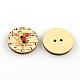 Botones de madera de plana redonda pintados de 2 agujeros BUTT-R032-089-2