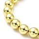 Bracelets coulissants à perles rondes en laiton plaqué en rack pour femmes BJEW-M232-01G-D-3