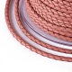 編み紐  革のアクセサリーコード  ジュエリーDIY製版材料  鮭色  5mm  約21.87ヤード（20m）/ロール WL-I004-5mm-06-3