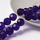 Faceted Glass Round Beads Strands X-GF12mmC25Y-1