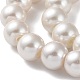 (Defekter Restposten: Verblassen) Einbrennlackierte runde Perlenstränge aus perlmuttfarbenen Glasperlen HY-XCP0001-12-4