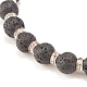 Bracelet extensible en pierre de lave naturelle avec des perles de strass en cristal BJEW-JB08191-03-4