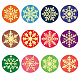 CRASPIRE 120pcs Snowflake Christmas Gold Foil Stickers 12 Styles Winter Flower Floral Round Label Decals Self Adhesive Embossed Seals for Xmas Envelope Wedding Medal Decoration Certification Gifts DIY-WH0434-005-1