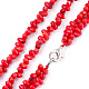 Synthetic Coral Beaded Two-Tiered  Necklaces NJEW-S414-48-2