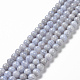 Chapelets de perles en agate avec dentelle bleue naturelle G-P342-04-6mm-AB-1