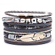 PU Leather Multi-strand Bracelets BJEW-F352-02G-02-1
