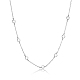 Colliers en argent sterling plaqué rhodium avec chaîne de perles en zircone cubique transparente pour femmes QQ4546-1
