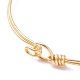 天然真珠ビーズバングル  女性のための銅線ラップジュエリー  ゴールドカラー  内径：2-3/8インチ（6cm） BJEW-JB08163-01-5