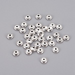 Perles d'espacement rondes plates de style tibétain en argent antique, sans plomb et sans cadmium, 6x2mm, Trou: 1.5mm