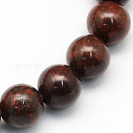 Naturelles bréchiques rondes de jaspe perles brins, 6.5mm, Trou: 1mm, Environ 63 pcs/chapelet, 15.5 pouce