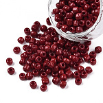 Glass Seed Beads, Opaque Colours Seed, Small Craft Beads for DIY Jewelry Making, Round, Dark Red, 4mm, Hole:1.5mm, about 4500pcs/pound