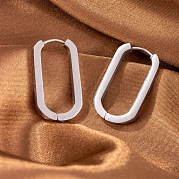 Простые овальные серьги-кольца из нержавеющей стали OS6092-2