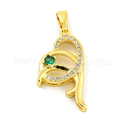 Латунные микропаве прозрачные подвески с фианитом KK-P263-05B-G