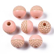 Расписные бусы из натурального дерева WOOD-S057-072P