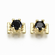 Латунь микро проложить Циркон кабошоны KK-S061-48G-A-NR