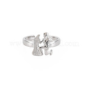 304 Stainless Steel 12 Constellations/Zodiac Signs Open Cuff Ring for Women RJEW-S405-156P-I