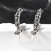 Серьги-гвоздики из латуни в форме буквы С с конусом EJEW-S261-06G