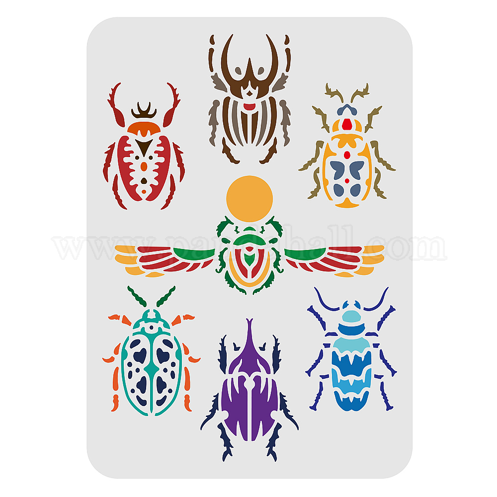 Shop FINGERINSPIRE Scarab Stencil 11.7x8.3inch Reusable Egyptian Scarab