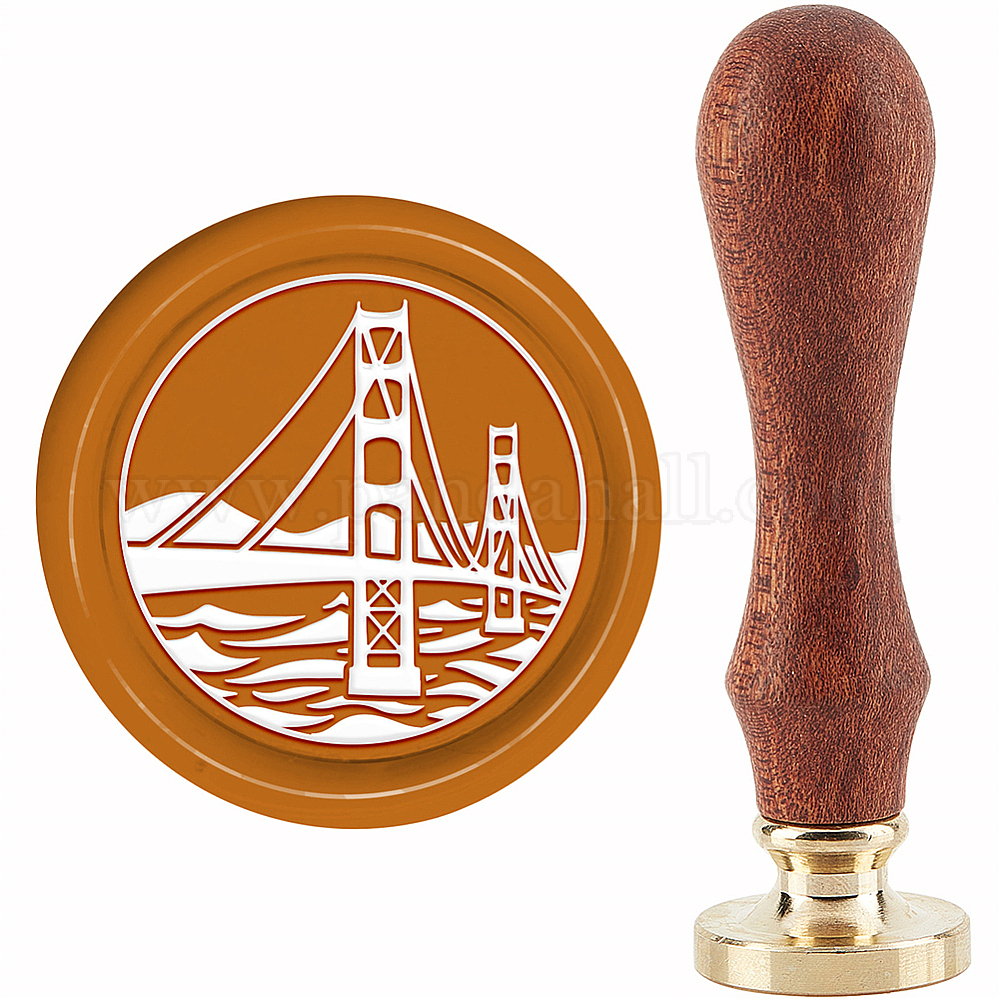 CRASPIRE Lighthouse Wax Seal Stamp - 30mm Brass Head With Wood Handle For Invitations & Crafts