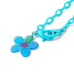 Colliers pendentifs fleurs acryliques transparents&nbsp;NJEW-JN03521-04