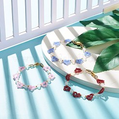 Pulsera con cuentas de semillas de vidrio y ágata natural con cierre magnético de latón&nbsp;BJEW-JB07803